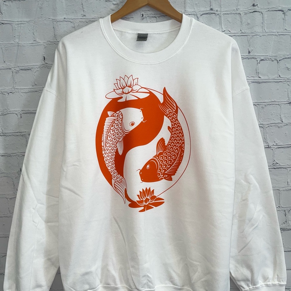 Crewneck koi fish yin & yang